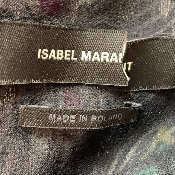 ISABEL MARANT Nalisma Metallic Floral Puff Long Sleeve Silk Dress - Picture 13 of 16